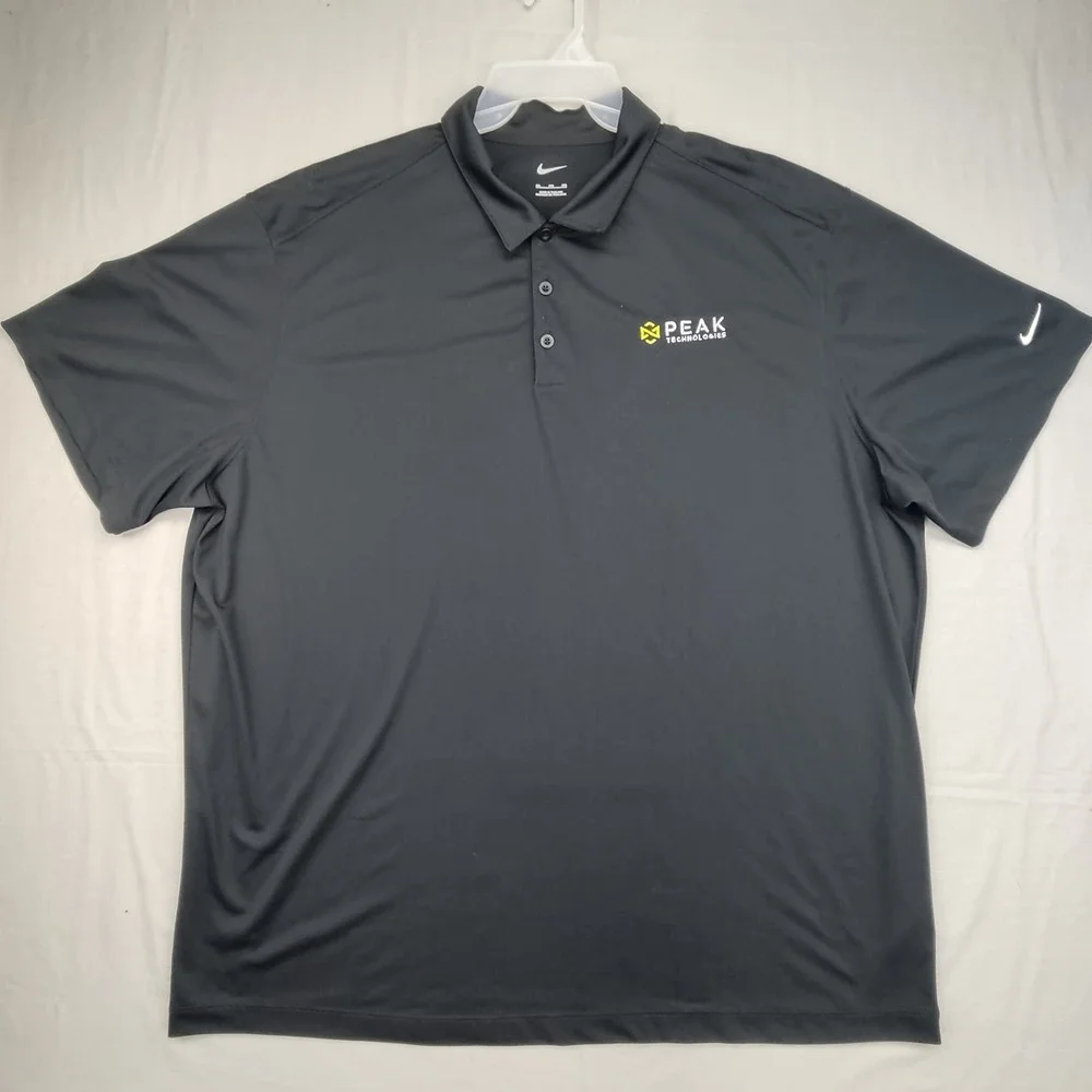 Nike Polo Shirt Mens‎ 3XL Black Peak Technologies Dri-FIT Short Sleeve Corporate